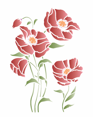 Stencil OPA 3810 - Flor Papoulas I - 20x25 cm