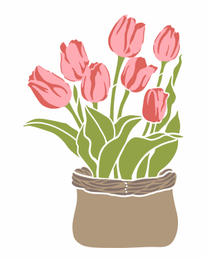 Stencil OPA 3812 - Flor Sombra Tulipas - 20x25 cm