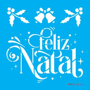 Stencil Opa 3842 - Frase Feliz Natal I - 14x14cm