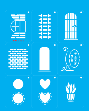 Stencil Opa 3852 - Chaveirinho Portas e Janelas - 20x25cm