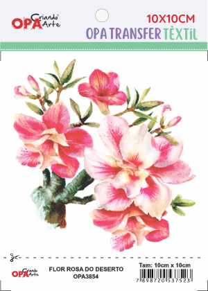 Transfer OPA 3854 - Flor Rosa Do Deserto - 10x10 cm