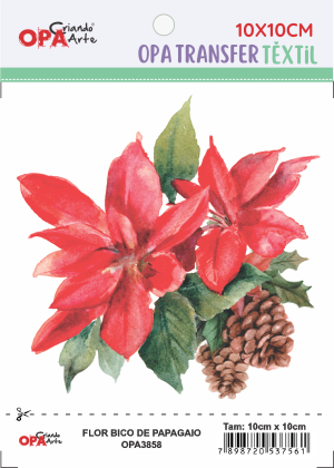 Transfer OPA 3858 - Flor Bico De Papagaio - 10x10 cm