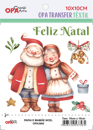 Transfer OPA 3860 - Papai E Mamãe Noel - 10x10 cm