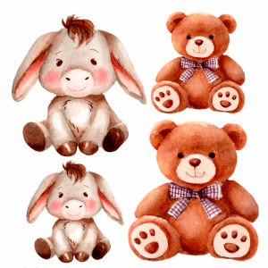Transfer OPA 3856 - Infantil Burrinho E Urso - 10x10 cm