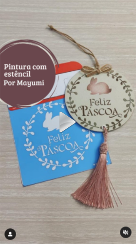 Stencil OPA 3480 - Feliz Páscoa II - 14 x 14cm
