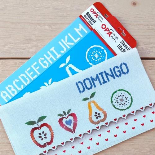 Stencil OPA 3730 - Ponto Cruz Frutas - 10 x 30cm