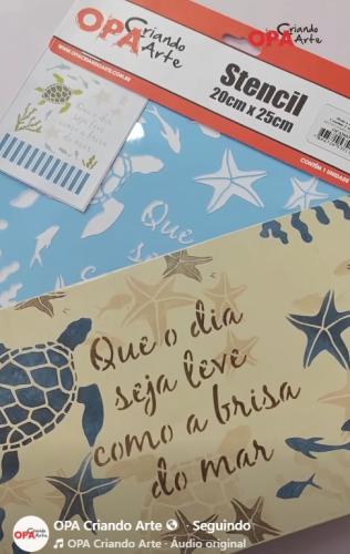 Stencil OPA 3669 - Náutico Fundo do Mar - 20 x 25cm