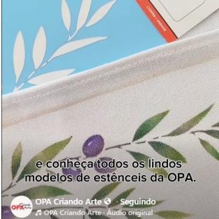 Stencil OPA 3695 - Feirinha Galho de Azeitona - 10 x 30cm